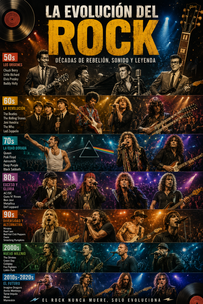 historia del rock origen evolucion y bandas influyentes